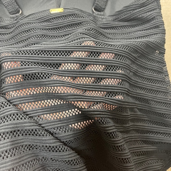 NEW Lauren Ralph Lauren Ottoman Mesh Square Neck One Piece - Picture 9 of 12